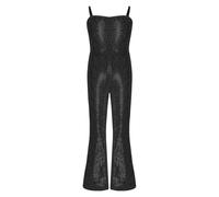 Yruioon Girls 70s 80s Hippie Disco Costume Shiny Sequins One Piece Unitard Jumpsuit for Halloween Carnival Black 7-8 Years