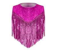 Yruioon Girls 70s Disco Costume Metallic Gloss Sleeveless Top Kids Stage Performance Outfits Hot Pink 7-8 Years
