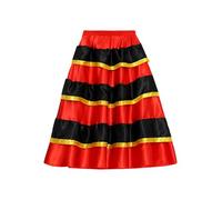 Yruioon Girls Flamenco Ballroom Costume Spanish Bull Dance Skirt Mexican Performance Dress Long Swing Full Circle Dance Skirt Red 6-8 Years