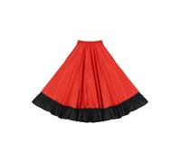 Yruioon Girls Full Circle Dance Skirt Flamenco Ballroom Costume Spanish Bull Dance Skirt Performance Costume 360° Wine 6-7 Years
