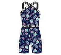 Yruioon Girls One Piece Swimsuit Rash Guard Bathing Suit Summer Seaside Beachwear Swimming Costume for Kids Plants 15-16 Years