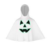 Yruioon Halloween Ghost Costume Glow in the Dark Ghosts Poncho Hooded Cape for Cosplay Fancy Dress White 7-8