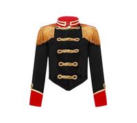 Yruioon Kids Boys Girls Circus Ringmaster Tassel Jacket Tailcoats Marching Band Drummer Team Uniform Black 16 Years