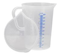 Yruioon Measuring Jug Large Plastic Measuring Cup Graduated Mixing Pitchers with Handle for Kitchen Laboratory Blue Lid 2000ml