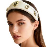 Yruioon Medieval Elizabethan Crown Victorian Vintage Coronet Headwear Pilgrim Costume Accessory Beige C One Size