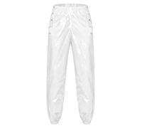 Yruioon Men Tear Away Pants High Waist Lightweight Incontinence Drawstring Elastic Adaptive Plastic Diaper White S