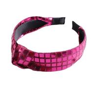 Yruioon Shiny Sequin Headbands Crystal Sparkly Top Knotted Bling Glitter Headband Wide Hair Bands Hair Accessories Rose Pink One Size