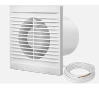 YRW Litglobe 4" Bathroom Extractor Fan,100mm Exhaust Fan,120m³/h Silent Wall Mounted Fans,15W Wall Mounted Fans for bathroom Kitchen Ceiling Window Office