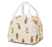 YRWE Lunch Bag for Women Insulated Lunch Box Cute Corduroy Lunch Tote Bags Reusable Large Capacity Cooler Bag for Travel Work Picnic