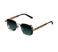 YRWIHRJKA Men Sunglasses Vintage Square Metal Frame Women Eyepiece Trendy Driver Glasses BLACK YELLOW