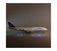 YRXIAO 1 150 Scale For B747 Airplane Model Lufthansa 47cm Diecast Resin Airplane With Led Lights And Wheel For Collection Gifts(With light)