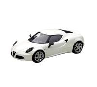 YRXIAO 1:18 For Alfa Romeo 4C Metallic White Car Model Die-cast Collection Supercar Desktop Ornament(White)