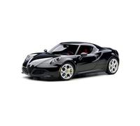 YRXIAO 1:18 For Alfa Romeo 4C Metallic White Car Model Die-cast Collection Supercar Desktop Ornament(Black)