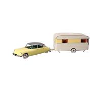 YRXIAO 1:18 For Citroen Ds 19 1959 Drag Travel Rv Model Static Decoration Ornament Fan Souvenir(Yellow)