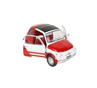 YRXIAO 1:18 For FIAT 500 Alloy Double Door Collection Static Metal Ornaments Red