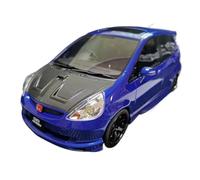 YRXIAO 1 18 For Honda Fit Modified Car Model Mugen Honda Jazz Miniature Hobby Collection Silver(Blue)