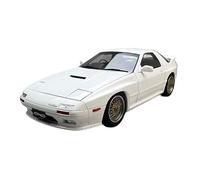 YRXIAO 1 18 For Mazda RX7 FC3S 1989 Alloy Fully Open Car Model Reversible Lights Vehicle White(White gold wheel)