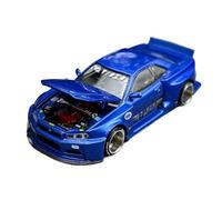 YRXIAO 1:64 For #158 Nissan GT-R Skyline R34 Alloy Open Cover Car Model Scale Metal Cast Decoration