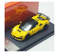 YRXIAO 1 64 For Ferrari SF90 XX Stradale Supercar Hardtop Alloy Car Model Adult Collection(Yellow)
