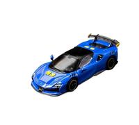 YRXIAO 1 64 For Ferrari Two-door Hardtop Supercar Model SF90XX Stradale Red Yellow Blue And White(Blue)