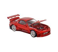 YRXIAO 1 64 For Mazda RX-7 Rocket Rabbit Open Version Big Rear Wing Flip-up Light Alloy Model Car(Red)