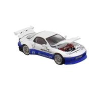 YRXIAO 1 64 For Mazda RX-7 Rocket Rabbit Open Version Big Rear Wing Flip-up Light Alloy Model Car(White)