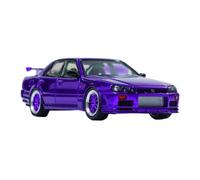 YRXIAO 1 64 For Nissan Skyline ER34 25GT-T Four-door Alloy Car Model Toy Decorative Vehicle Ornaments(Purple)