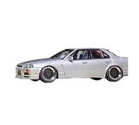 YRXIAO 1 64 For Nissan Skyline ER34 25GT-T Four-door Alloy Car Model Toy Decorative Vehicle Ornaments(Silver)