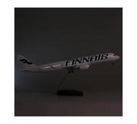 YRXIAO 47CM 1 142 Scale For Europe FINNAIR Diecast Resin Airplane A350 Collection Display Gifts Decoration For Collection Gifts(With light)