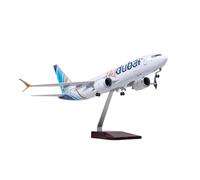 YRXIAO 47CM 1/85 For 737MAX B737 MAX Aircraft Fly Dubai W Light And Wheel Diecast Resin Plane Model Toy For Collection Gifts(No light)