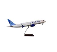 YRXIAO 47cm 1:85 Scale For Plane Model B737 Max United Miniature With Base Collection Souvenir For Collection Gifts(No light)