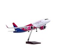 YRXIAO For A320 47cm Plane 1:80 Scale NEO Wizz Airplane Model Resin Hobby Collection Display For Collection Gifts(No light)
