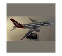 YRXIAO For A380 Qantas 45.5cm Plane Model 1/160 Scale Die-Cast Resin Collectible Miniature Ornaments For Collection Gifts(With light)
