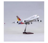 YRXIAO For Asiana A380 Passenger Aircraft Metal Model 1:160 Scale 45cm Resin Collector's Grade For Collection Gifts(With light)