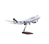 YRXIAO For B747 Lufthansa 1/150 747 Resin Plane Model Light And Wheel Landing Gear Decoration Toy For Collection Gifts(No light)