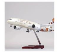 YRXIAO For Etihad B787 Jet Resin Aircraft Model 1/130 Scale 43cm Collectible For Aviation Enthusiasts For Collection Gifts(With light)