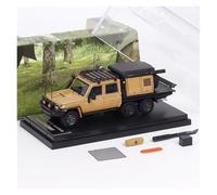 YRXIAO For Toyota Land Cruiser LC79 Pickup Truck Long Axis AM 1:64 Alloy Car Model Ornaments(Yellow)
