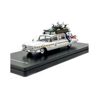 YRXIAO Replica Car 1:64 For Cadillac Miller Ecto-1 Ghost Hunter Car Die-cast Model White Adult Collectible Decorative collection