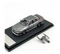 YRXIAO Replica Car 1:64 For Nissan GT-R ER34 Skyline SKYLINE Alloy Car Model Static Metal Ornaments Decorative collection(Grey)