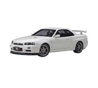 YRXIAO Replica Super Car 1:18 For Nissan Skyline GT R34 V-Spec Car Model Casting Vehicle Collection Theme Party Decoration gift or decorative collection(White)