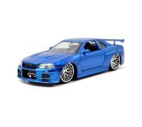 YRXIAO Replica Super Car 1 24 For Nissan Skyline Ares GTR R34 Alloy Sports Car Model Racing Model Simulation Collection gift or decorative collection(Blue)