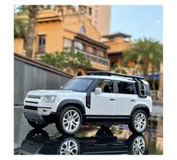 YRXIAO Replica Super Car 1 24 Scale Model For Defender SUV Die-cast Metal Toy Off-road Vehicle Car Model Sound And Light gift or decorative collection(White)
