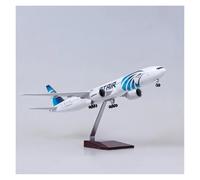 YRXIAO Resin 47CM For Air Egypt B777 1:157 Scale Aircraft Model W Light & Wheel Landing Gear Souvenir For Collection Gifts(With light)