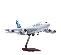 YRXIAO Resin For A380 Airplane Model 45.5cm Die-Cast 1/160 Scale With Light Wheels Airliner Collectible For Collection Gifts(No light)