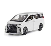 YRXIAO Scale Diecast Model Car For Toyota Alphard MPV 1 24 Metal Alloy Diecast Car Model With Sound Light For Display Ornaments Casting Car Model(White)