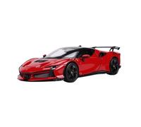 YRXIAO Yellow 1:24 For Ferrari SF90XX Sports Car With Door Opening Metal Die-cast Model Car Ornaments(Red)
