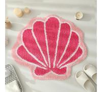 YRXRUS Seashells Bathroom Rug, Pink Bathroom Rugs, Ocean Decor Shell Bath Mat Gifts, Cute Seashell Shaped Bath Rugs for Sea Room Decor, Machine Washable & Non-Slip Bath Mat, 26x30 Inch Carpet