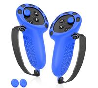 YRXVW Controller Grips Compatible with Oculus/MetaQuest 3 Accessories, Silicone Anti Throw Hand Grips Protective Cover with Adjustable Knuckle Strap for Quest 3 (Blue)