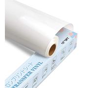 YRYM HT Heat Transfer Vinyl - 12" x 5ft White Premium HTV Vinyl Roll for T-Shirts,White Iron on Vinyl for DIY Heat Vinyl Design - Easy to Cut & Weed