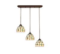 YRYRYW 1/3 Head Chandeliers Style Yellow Beads Hanging Lamp 7-Inch Stained Glass Shade Semi Flush Ceiling Light for Dining Room Living Room Bedroom,110-,E27,C Household faucets